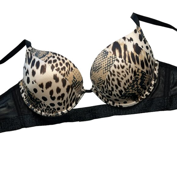 Victorias Secret Very Sexy Push Up Bra 36C Underwired Animal Print - Picture 2 of 7